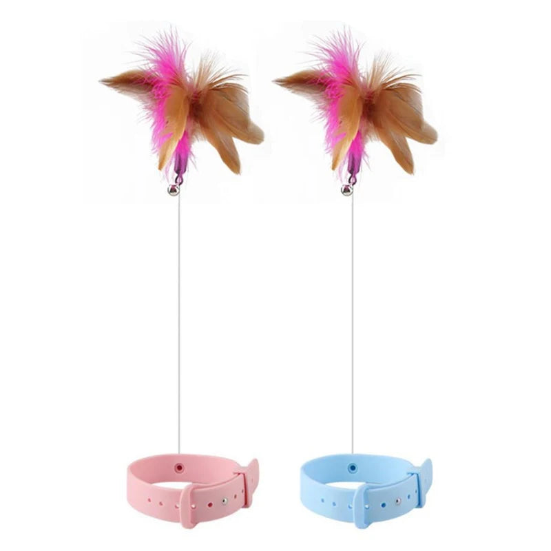 Jouets Interactifs pour Chats - Baguette Amusante avec Plume et Clochette