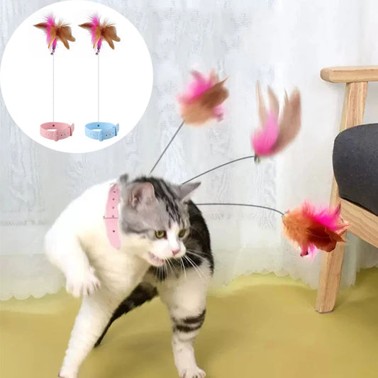 Jouets Interactifs pour Chats - Baguette Amusante avec Plume et Clochette